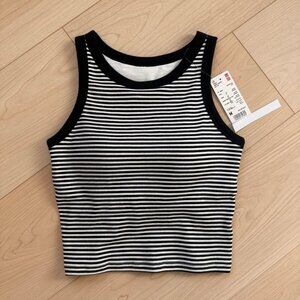 Uniqlo Ribbed Cropped Bra Top | Striped